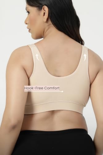 Image of ZELENA Maternity Padded Bra | Removable Cups, Broad Waistband | Soft Stretchable Modal Fabric | Easy Pull Nursing Bra for Pregnancy and Breastfeeding