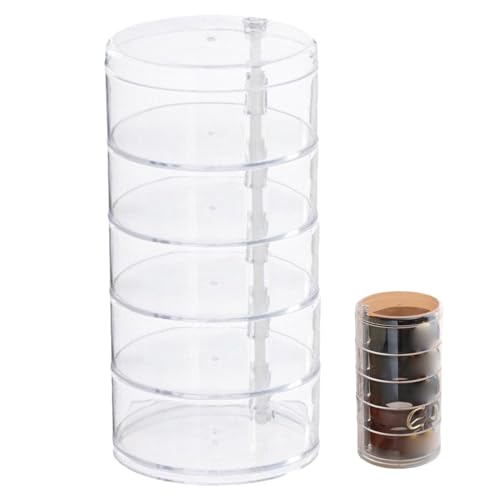 Organizador de cinturón de 5 capas giratorio, soporte de almacenamiento de correa de plástico transparente de 4.5x8.7 pulgadas para armario de cajón, caja de almacenamiento compacta para relojes
