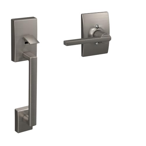 Image of SCHLAGE Century Lower Half Entry Handleset, Latitude Lever, Satin Nickel