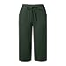 Teen Girls Cotton Linen Pants Lightweight Fashion Loose Fit Trouser Elastic Waist Soft Long (Camouflage, 12-13 Years)