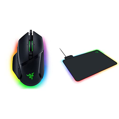 Razer Basilisk V3 Customizable Ergonomic Gaming Mouse + Firefly V2 Hard Surface Gaming Mouse Mat Bundle - image 1