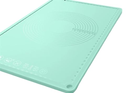 Baking Mat Oversize Thickened Silicone Mat Roll Pastry and Bakery Accessories Cake Dough Rolling Mat Board Kitchen Baking Tools(Green,45x65cm)
