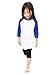 Hat and Beyond Kids Raglan T Shirts 3/4 Baseball Sleeves Baby (S (5-6Yrs 6T), White/Royal Blue)