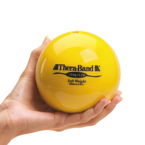 TheraBand Soft Weight, 4.5" Diameter Hand Held Ball Shaped Isotonic Weight for Strength Training and Rehab Exercises