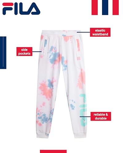 Fila Girls Sweatpants - Soft Cotton Blended Sweatpants for Girls with Drawstring Waist and Pockets - Fashion Kids Joggers2