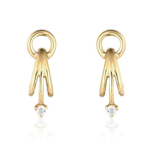 Boucles d'oreilles en Or 9 carats diamant moissanite pour femme avec pierres précieuses