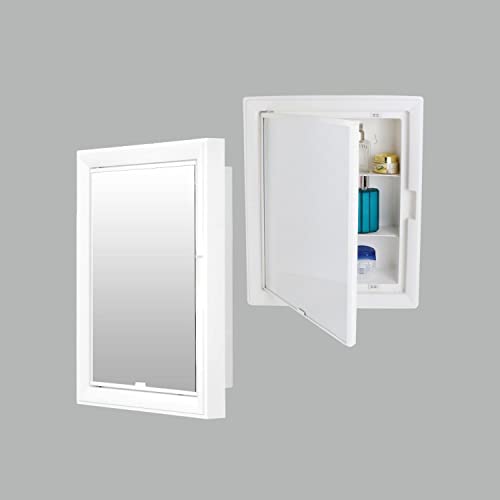 Image of CIPLA PLAST Glam Mirror Cabinet for Bathroom | Multipurpose Bathroom Shelf | Wall Mounted Shelves | Cabinet for Storage | Shelves | (BRC-930)