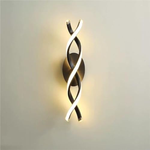 Applique Murale Spirale LED Noire pour Éclairage d'Ambiance de Chambre - 6
