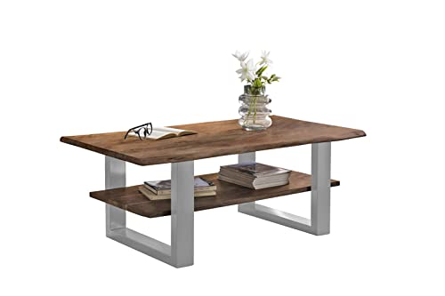 SAM B-Ware Couchtisch 115x65 cm Philipp, Akazie nuss, U-Gestell Silber