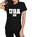 American Flag Shirts for Women 4th of July Tops USA Print T Shirt Casual Short Sleeve American Proud T-Shirt Tops