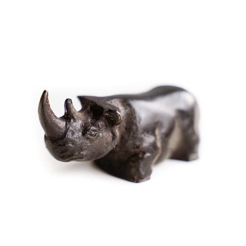 Figurines Miniatures De Rhinocéros En Laiton Massif, Statuette De Rhinocéros, Collection D'Objets...