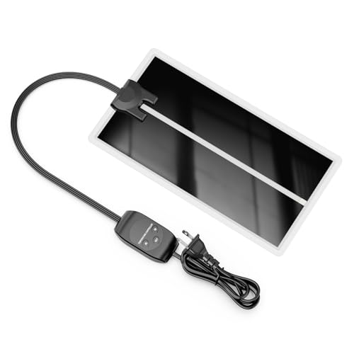 Inspvllu 爬虫類 ヒーター 15×28cm パネルヒーター 7W ハムスター/亀/両生類/小動物/植物用 ヒーターマット 20℃~50℃恒温 0.5℃ずつ調節 デジタル温度表示 過熱保護装置付 冬対策 PSE認証済 取扱説明書付 S