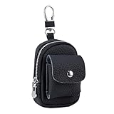 レザーキーホルダー、PUポーチキーチェーン、鍵用紛失防止ホルダー、ソフトな質感機能、安全なジップ機能、キャリーツール、バッグ、自宅、旅行用収納アクセサリー 4.33x3.15x1.38インチ