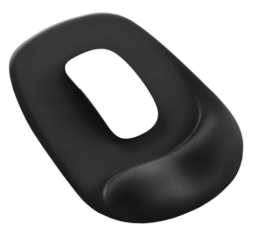 EooCoo Alfombrilla Ratón Ergonomica con Reposamuñecas de Gel, Duradero Mouse Pad, Lavable Alfombrilla de Ratón, Base Antideslizante, Mousepad para Oficina, Juegos, Computadora Portátil, Negro