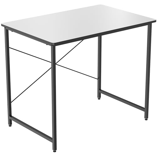 Image of Amazon Brand - Solimo Premium Engineered Wood Office Desk | Study Table for Students & Adults | Compact Wooden Desk for Home (White)