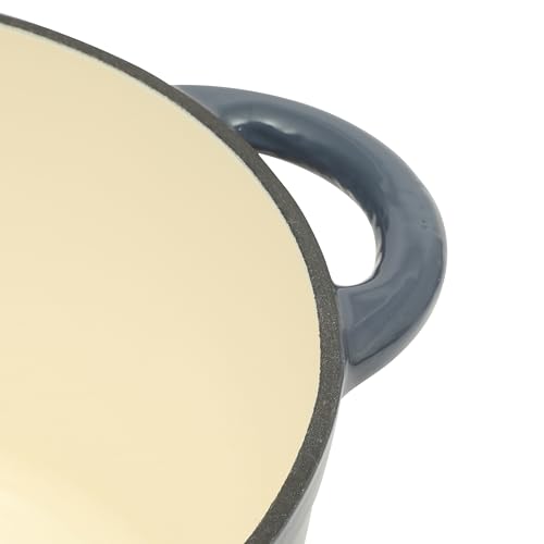Image of Gibson Home Addlestone 7 Qt Enameled Cast Iron Dutch Oven Pot with Lid - Round, Oven Safe to 500F, Ideal for Bread Baking & Stews - Gradient Navy Blue