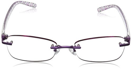 Foster Grant Women's Daniella Round Reading Glasses, Purple/Transparent, 59 mm, +2.50