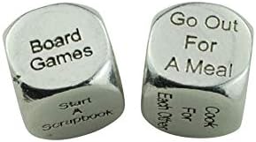 Tin 10th Wedding Anniversary Date Night Dice - 100% Pure Tin Content