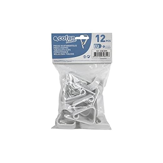 Otros - Pinzas Sujetamanteles 12 Uds En Oferta Cofan Pack De 12 Pinzas Para Sujetar Manteles | Fabricadas En Plástico Blanco | Clips Sujetamanteles Flexibles Y Resistentes