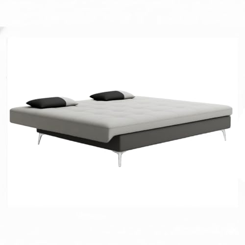 Image of SOCOZI Flexinest 3-Seater Sofa Cum Bed Set for Bedroom Set | Soft Velvet Suede Fabric | Modern Design | Plush Comfort Cushions for Living Room (Dark Grey-Light Grey)