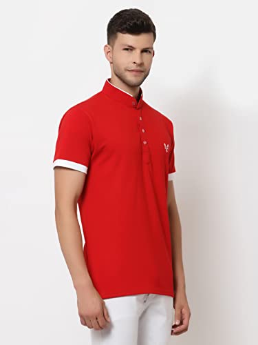 Image of UZARUS Men's Solid Cotton Regular Fit Polo T-Shirt