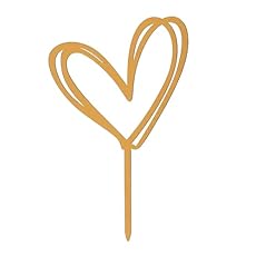 Dekora - Cake Topper de Doble Corazón Dorado 10,5x...