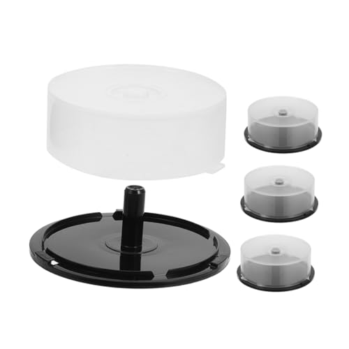 SEWOART 4 Piezas Cajas de Almacenamiento para Discos Cd Dvd Ray Contenedor Plástico Transparente con Base Capacidad para Discos Diseño Resistente y Fácil para Doméstico y Oficina