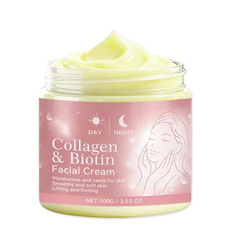 Crema de Colágeno de Día y Noche, Loción Hidratante Reafirmante y Lifting Facial Multiefecto. Mejora la flacidez de la piel, dejándola suave y delicada
