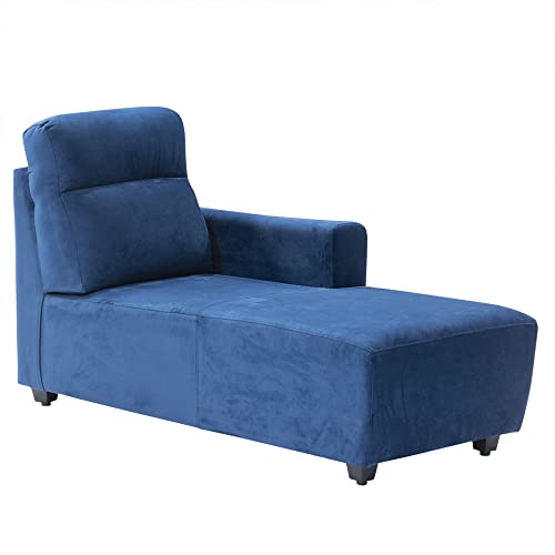 Image of Wakefit Sofa Set | 3 Year Warranty | Sofa 3 Seater, 3 Seater Sofa for Living Room, Wooden Sofa Set, 3 Seater + Right Aligned, Sofa for Living Room - Belize(Fabric-Velvet : Blue)