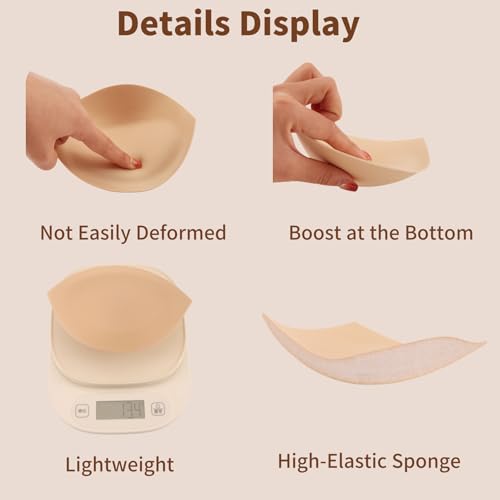Image of BeaGirl Bra Pad Inserts Breathable Breast Enhancers Inserts for Women Bikini Sports Bra 3 pairs