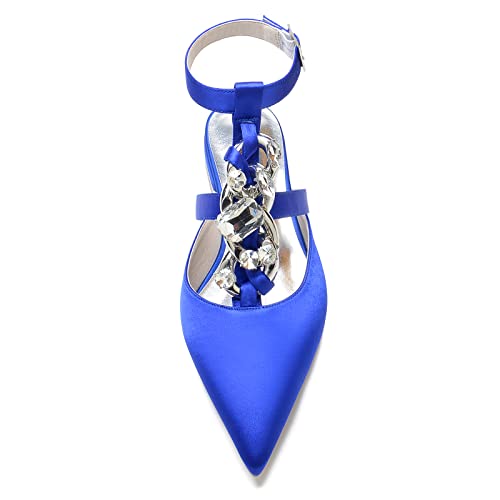 Wedding Bridal Shoes Women's Slingback Flats Pointed Toe Bridal Dress Flats Shoes 2.5Cm2