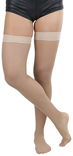 Image of ToBeInStyle Womens Classic and Chic Micro Mesh Net Thigh High Stockings