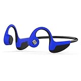 Bone Conduction Headphones for Sports Bluetooth 5.0 Open Ear Wireless Titanium HiFi Stereo with Mic Sweatproof Sports Headphones for Running Driving Cycling (Blue)