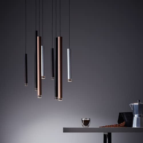 LED 8 flammige Hängelampe - Pendelleuchte in 3 Stufen über Wandschalter dimmbar - Hängeleuchte im warmweißem Licht und in der Höhe kürzbar - Metall/Kunststoff Braun/Kaffee LED 8 flammige Hängelampe - Pendelleuchte in 3 Stufen über Wandschalter dimmbar - Hängeleuchte im warmweißem Licht und in der Höhe kürzbar - Metall/Kunststoff Braun/Kaffee