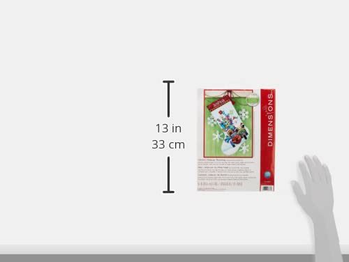 Dimensions Counted Cross Stitch 'Santa's Sidecar' Personalized Christmas Stocking Kit, Light Blue Aida, 16", By the yard, 14 Count