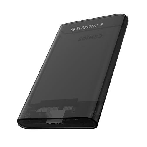 Image of Zebronics 2.5 inch SSD /HDD Enclosure, Max. 4TB Storage, Upto 5Gbps Transfer Speed, Tool-Free Slide Design, USB to Micro B Connector, Windows, Mac, Linux Support, Translucent Case (CSH102)