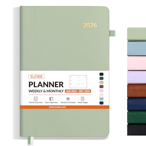 SUNEE 2026 Weekly & Monthly Hardcover Planner 5.5