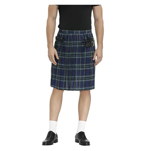 Falda escocesa tradicional hombre kilt plisado Highland tartan con cinturón bilateral