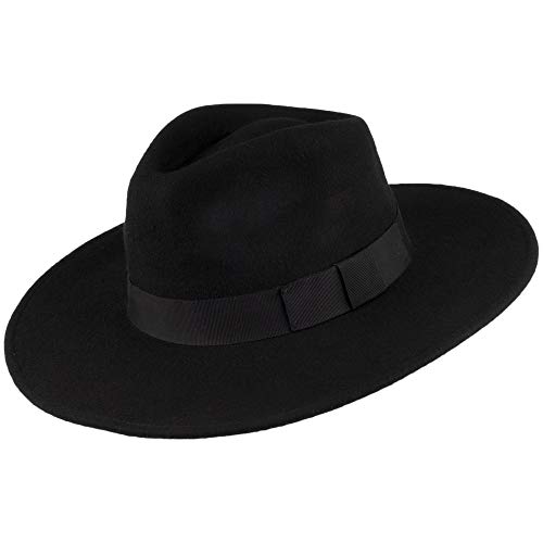 Chapeau Fedora à bord large Jaxon & James chapeau feutre noir The Author