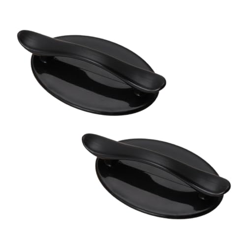 HEATSHAKING 2個 粘着式ドアノブプルハンドル ブラック 耐久プラスチック製 引き出し 家具用 両面テープ貼付プ 簡単取り付け 家用キャビネット取