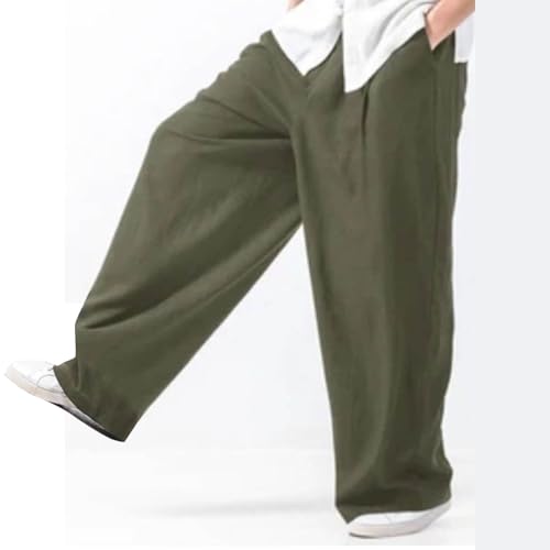 Zeiyignr Mens Baggy Pants Casual Wide Leg Pants Summer Elastic Waist Yoga Beach Palazzo Trousers Outdoor Sport Hiking Joggers4