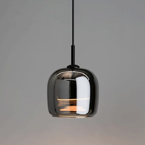 La Mejor Selección de Lámpara colgante para comprar online. 49 QGXBJFC Lámpara de araña de Bar de Bar de Cristal Minimalista Moderno Antracita LED 3 Colores Que Cambia de Color Sala de Estar de 12W Sala de Estudio Lámpara Colgante de un...