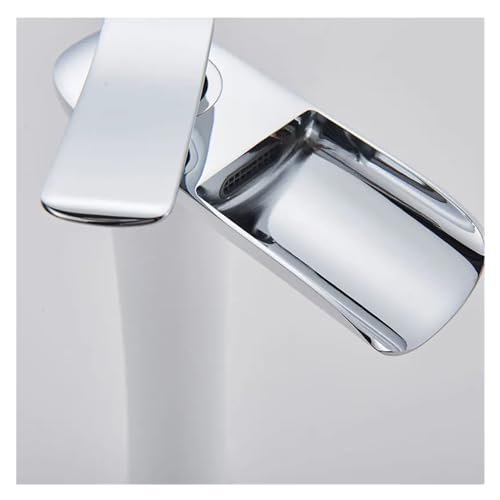 Robinet cascade chromé et blanc Om pour mitigeur de lavabo design - 4