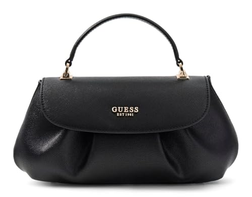 Sac Amorette Top Handle Flap Bag GUESS noir aux finitions haut de gamme