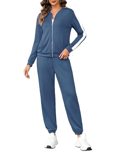Totatuit Women's Tracksuit Sets 2 Piece Outfits Long Sleeve Zip Up Sweatshirt Long Pants Jogger Lounge Sweatsuit Sets
