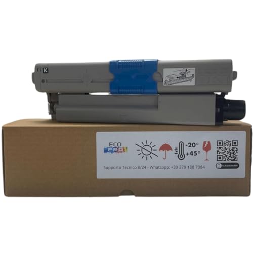 ECOPRO   Tóner reciclado para las impresoras OKI C310 dn C330 C331 C510 C511 C530 C531 MC351 MC352 MC361 MC362 MC561 MC562   Negro   3.500 páginas A4   COD 444699 803 g