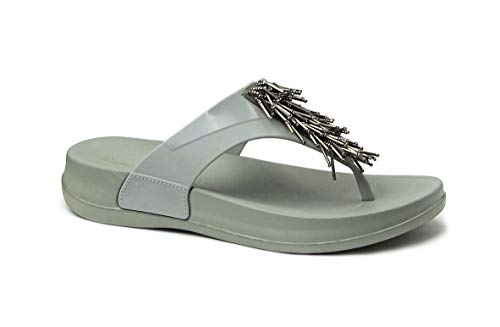 Image of REDVOLUTION Women's Rhinestone Sandals Soft Platform Footbed Midsole Fashion Flip Flop