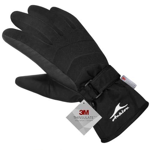 Achiou Ski Snow Gloves Winter Warm 3M Thinsulate Waterproof Touchscreen