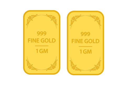 Muthoot Pappachan Swarnavarsham 24K (999) Yellow Gold Bar 2gm (1gm + 1gm), No Gemstone