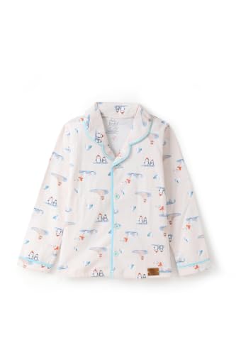 Image of Girls Premium Cotton Full Sleeves Printed Nightsuit Set | Collar Style Night Dress for Girls | Soft & Breathable Pajama Set | Trendy Kids Sleepwear & Nightwear